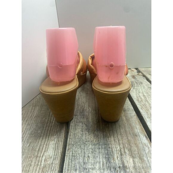 Mila Paoli Italian Leather Wedge Sandals Women’s 8.5 Multicolor Metallic Platfor - Picture 4 of 8